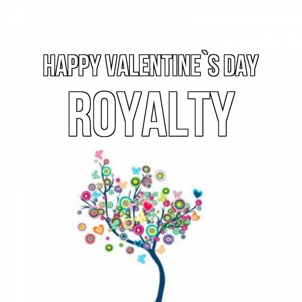 Greetings card с именем, Royalty Happy Valentine`s Day дерево на валентинке Greetings with text for free download 
